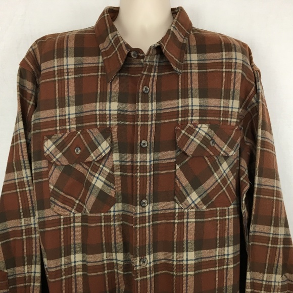 C.E. Schmidt | Shirts | Ce Schmidt Mens 2x Heavy Flannel Shirt Plaid Brown | Poshmark